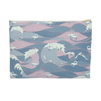 Nessie Waves Pattern Accessory Pouch — Pastel Ocean Waves Makeup Bag