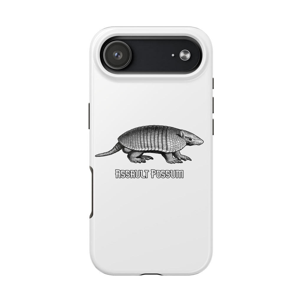 Tough Phone Case — "Assault Possum" Armadillo Graphic, Rugged Protective Phone Cover