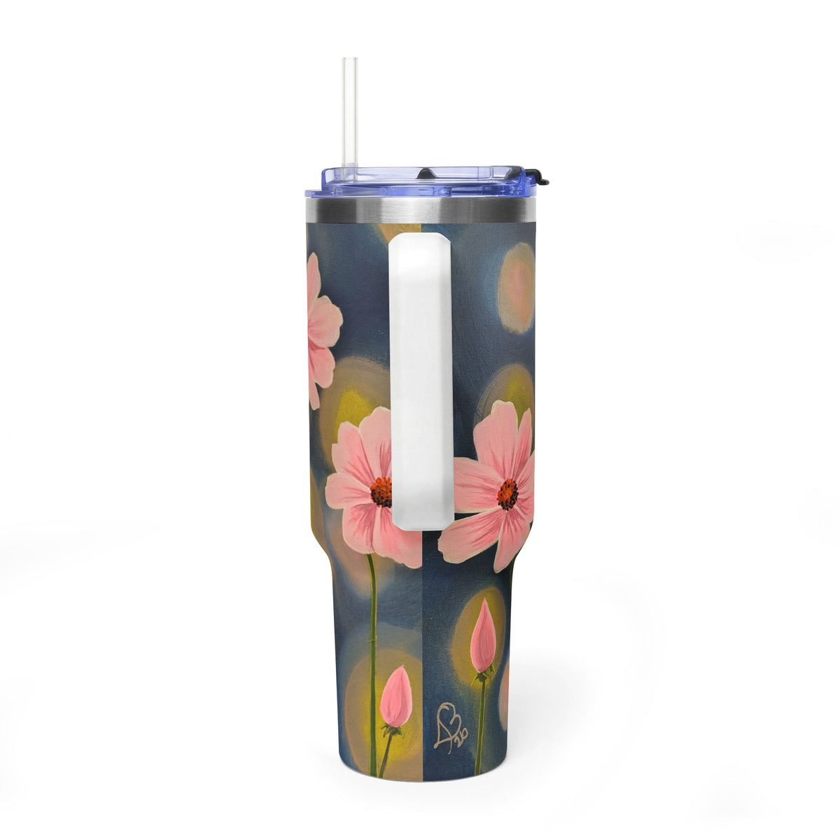 40oz Backlit Flowers Vacuum Tumbler