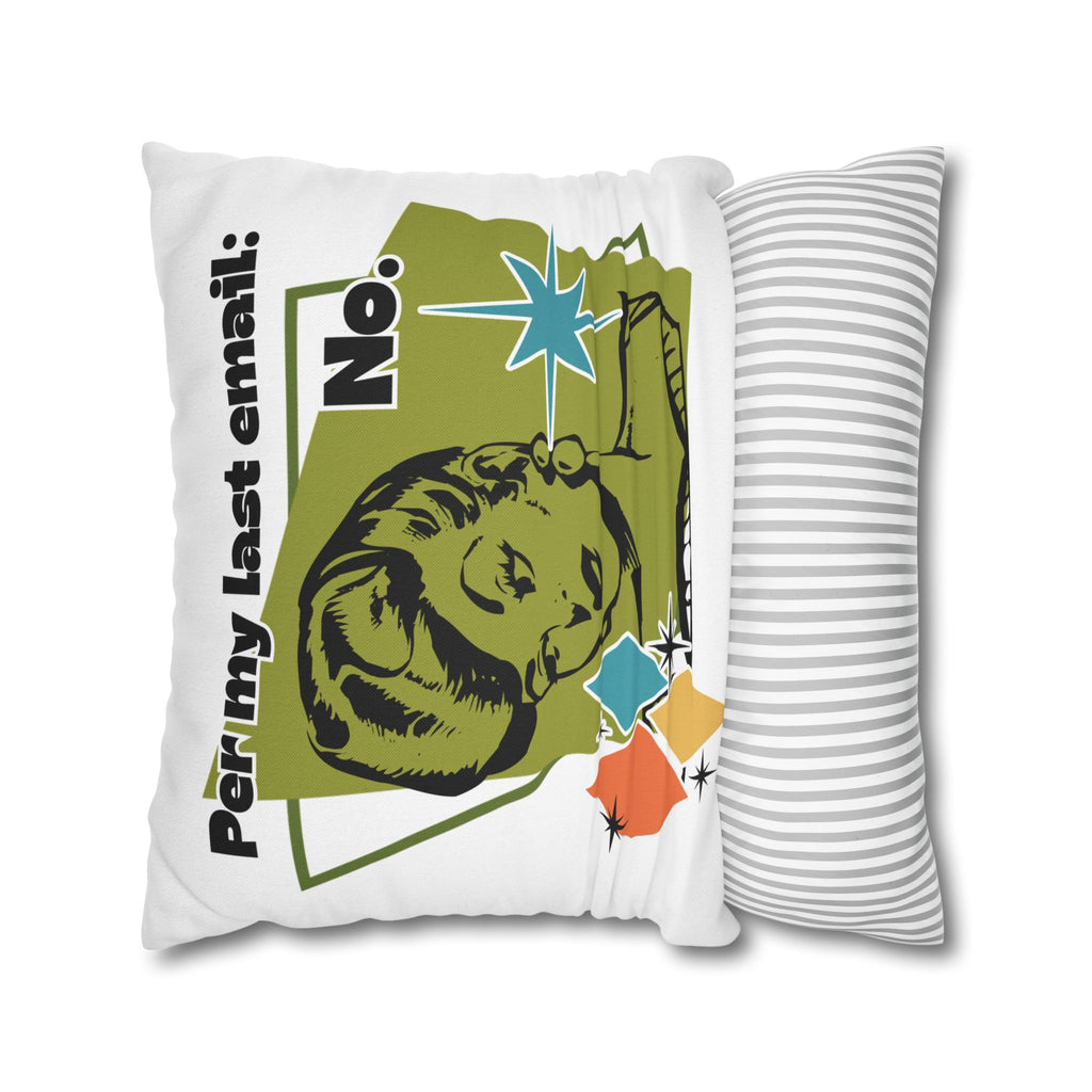 Retro 'Per My Last Email: No.' Throw Pillowcase
