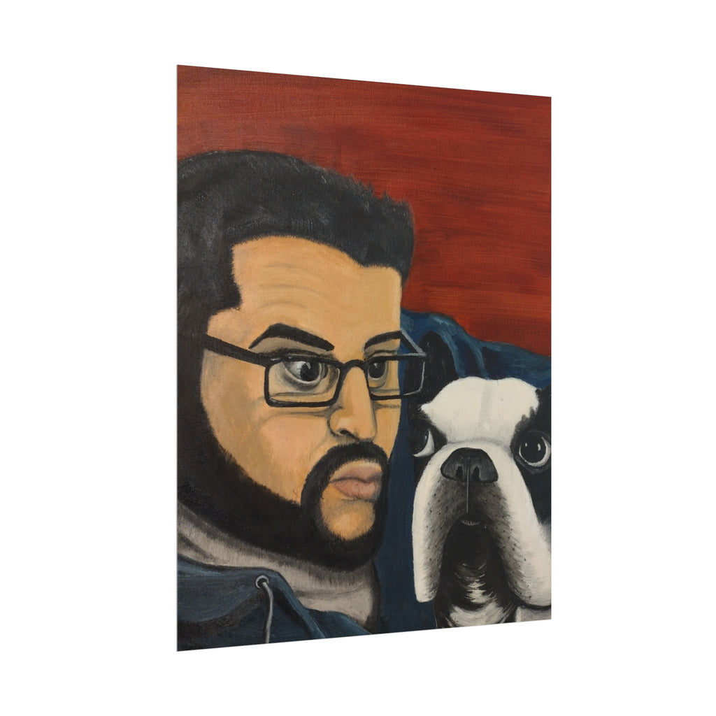 Rolled Poster — Boy and His Dog Portrait Art Print