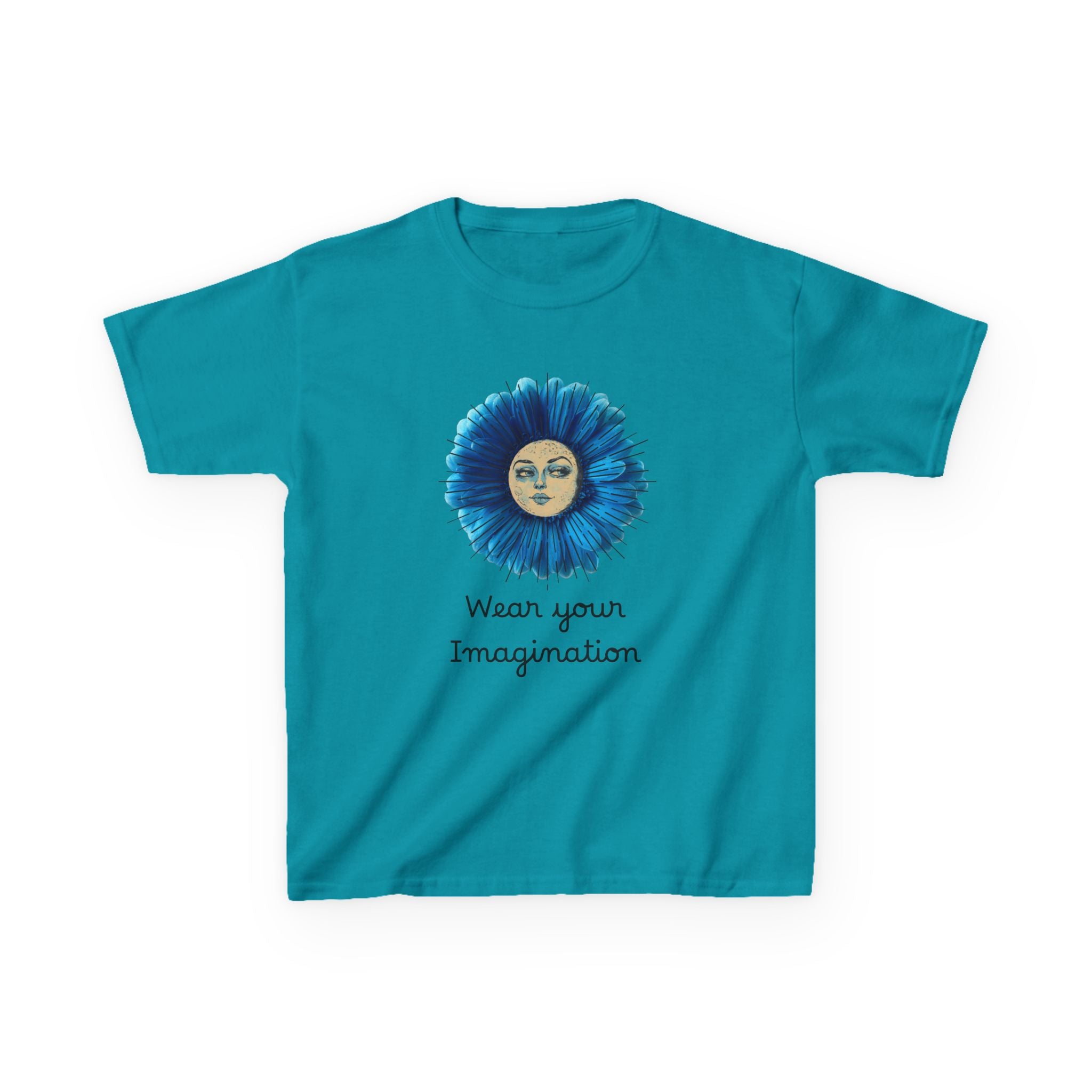 Personalize it! Youth 'Wear Your Imagination' Blue Flower Face Graphic