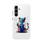 Cute Alien Cat Phone Case — Cosmic Cat with Drink Tough Phone Case