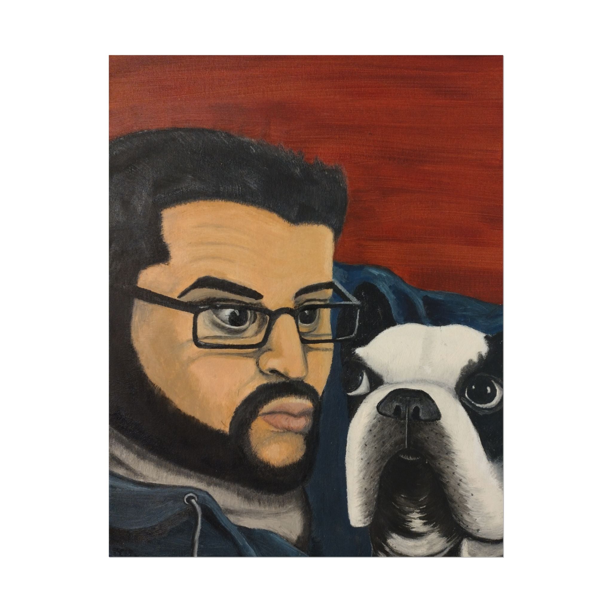Rolled Poster — Boy and His Dog Portrait Art Print