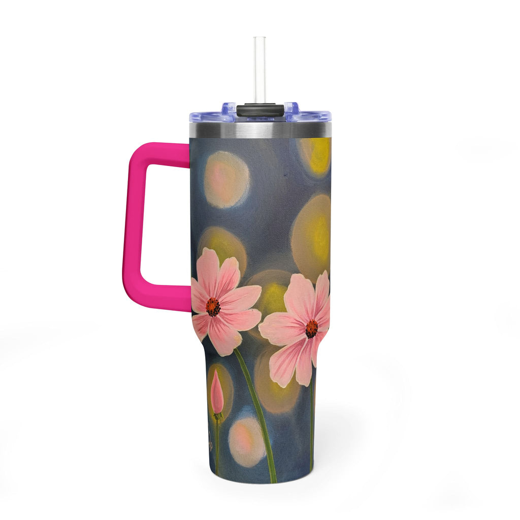 40oz Backlit Flowers Vacuum Tumbler