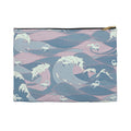 Nessie Waves Pattern Accessory Pouch — Pastel Ocean Waves Makeup Bag