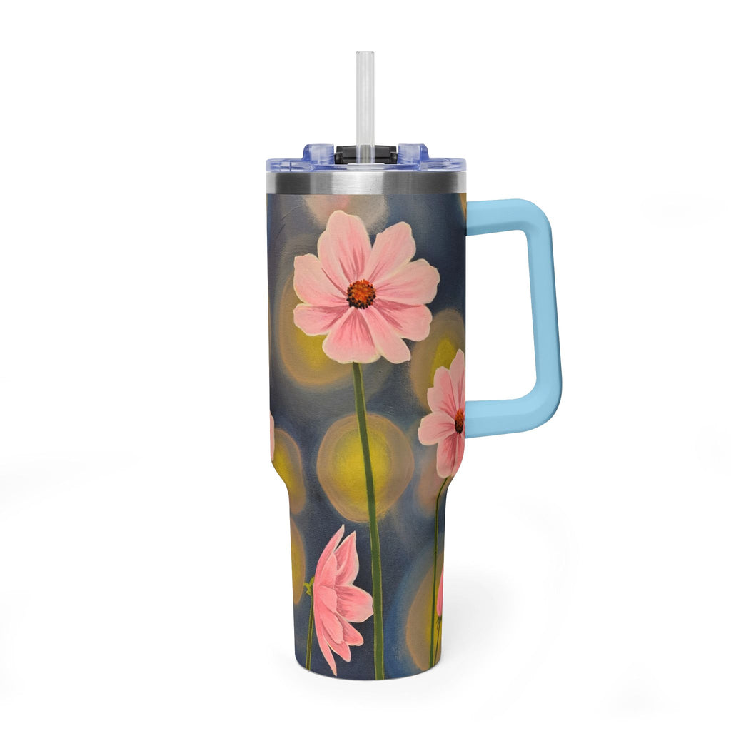 40oz Backlit Flowers Vacuum Tumbler