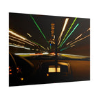 Night Drive Light Trails Poster - Rolled Wall Art