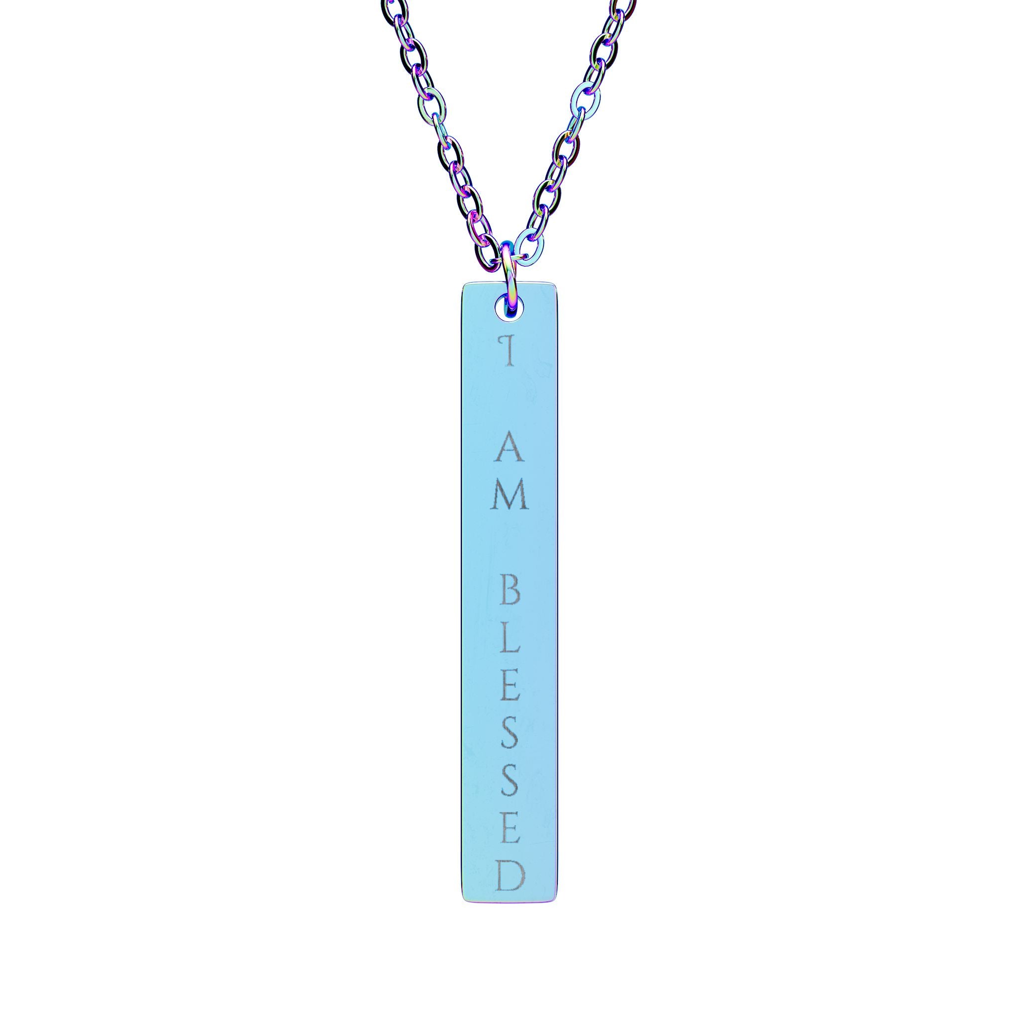 Personalize it! Engraved Vertical Bar Necklace
