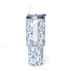 40oz Bigfoot Floral Vacuum Tumbler – Insulated Travel Mug with Straw