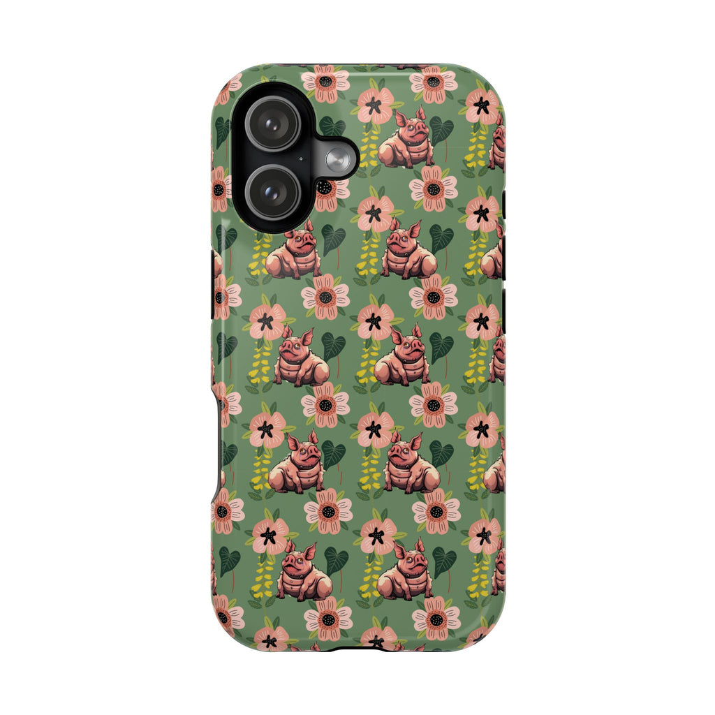 Floral Squonk Pattern Impact Phone Case — Protective iPhone Cover with Pink Flowers