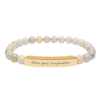 Personalize it! Natural Stone Stretch Bracelet 'Wear Your Imagination' Bar