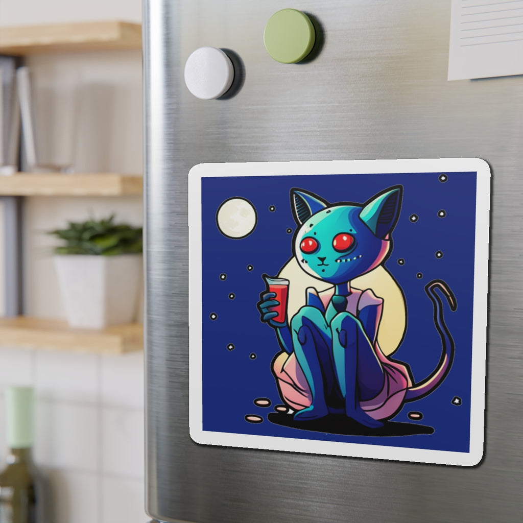 Alien Cat Die-Cut Magnet