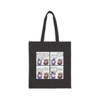 D&D Comic Panel Canvas Tote Bag — Cute Wizard Cartoon Grocery Book Bag