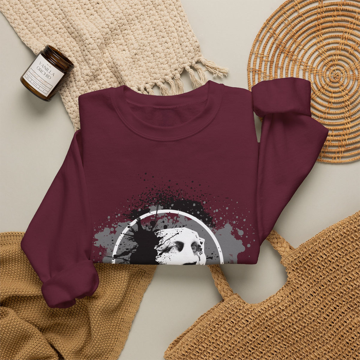 Classical Statue Ink-Splash Crewneck Sweatshirt