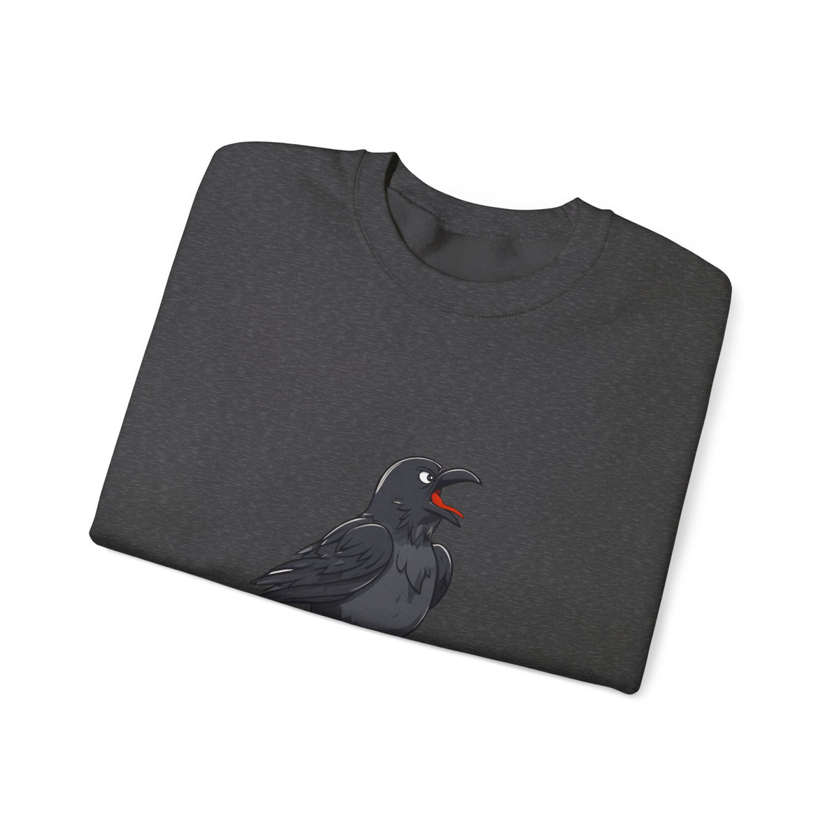 Crewneck Sweatshirt — Screaming Crow Graphic with "FUC AWF" Text
