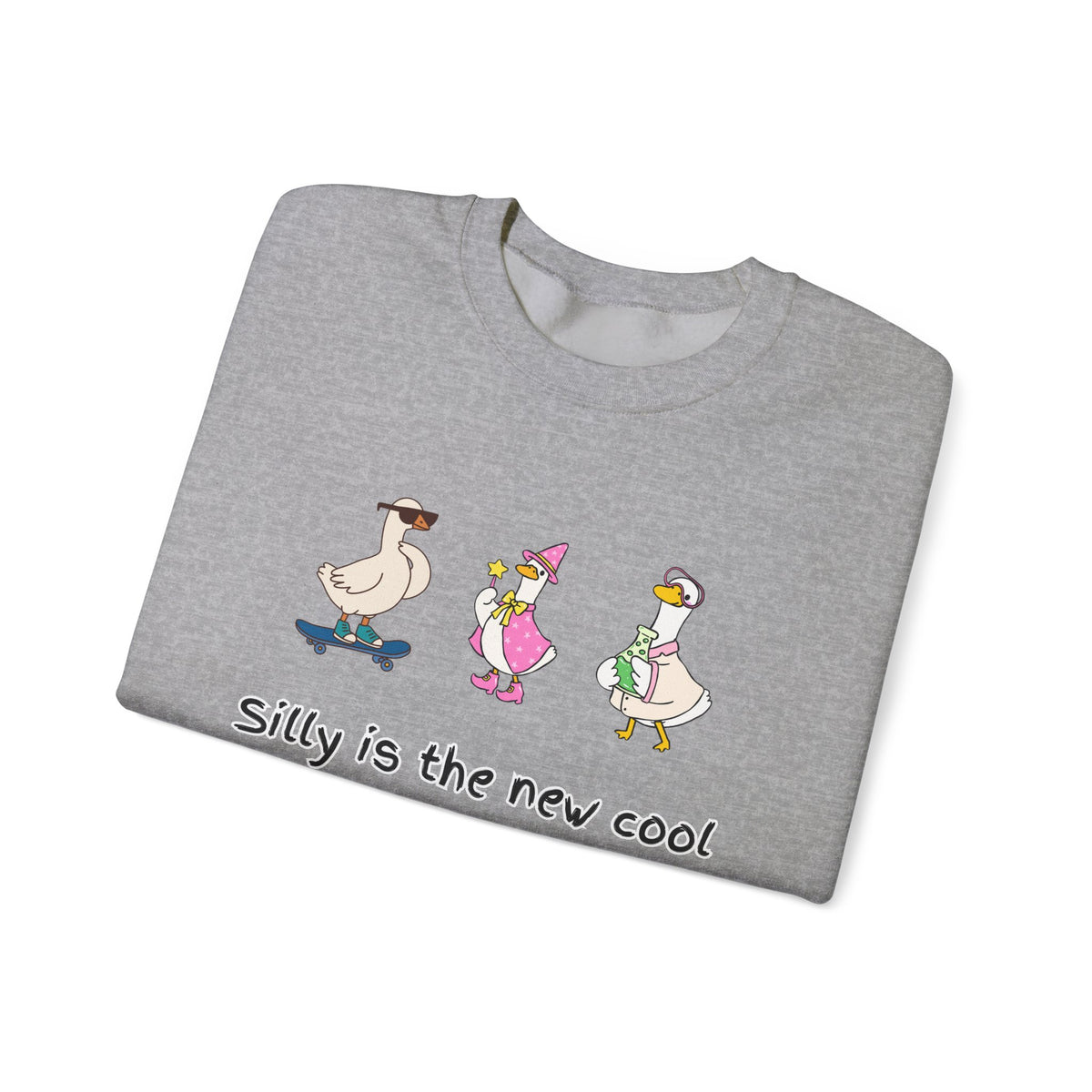 Silly Is The New Cool Sweatshirt — Cute Dancing Ducks Graphic Crewneck