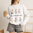 Silly Is The New Cool Sweatshirt — Cute Dancing Ducks Graphic Crewneck