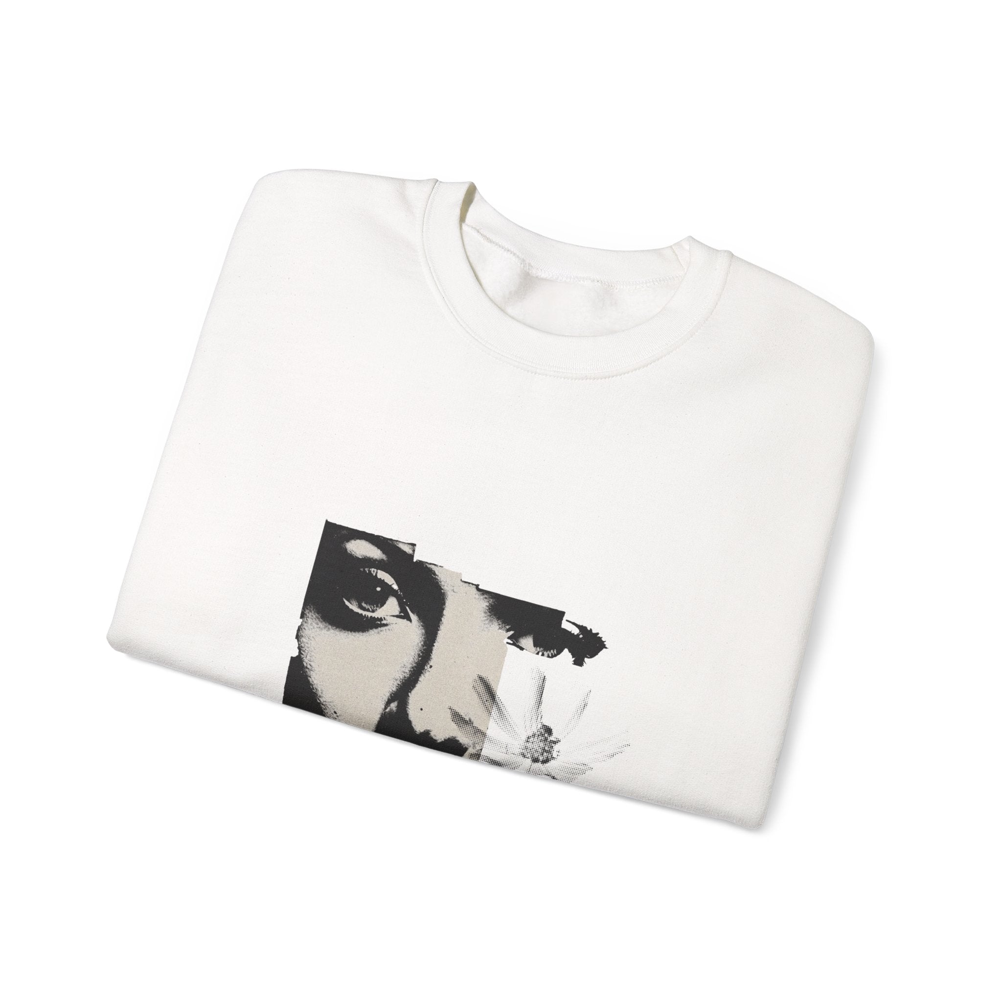 Collage Sweatshirt — Monochrome Floral Portrait Crewneck