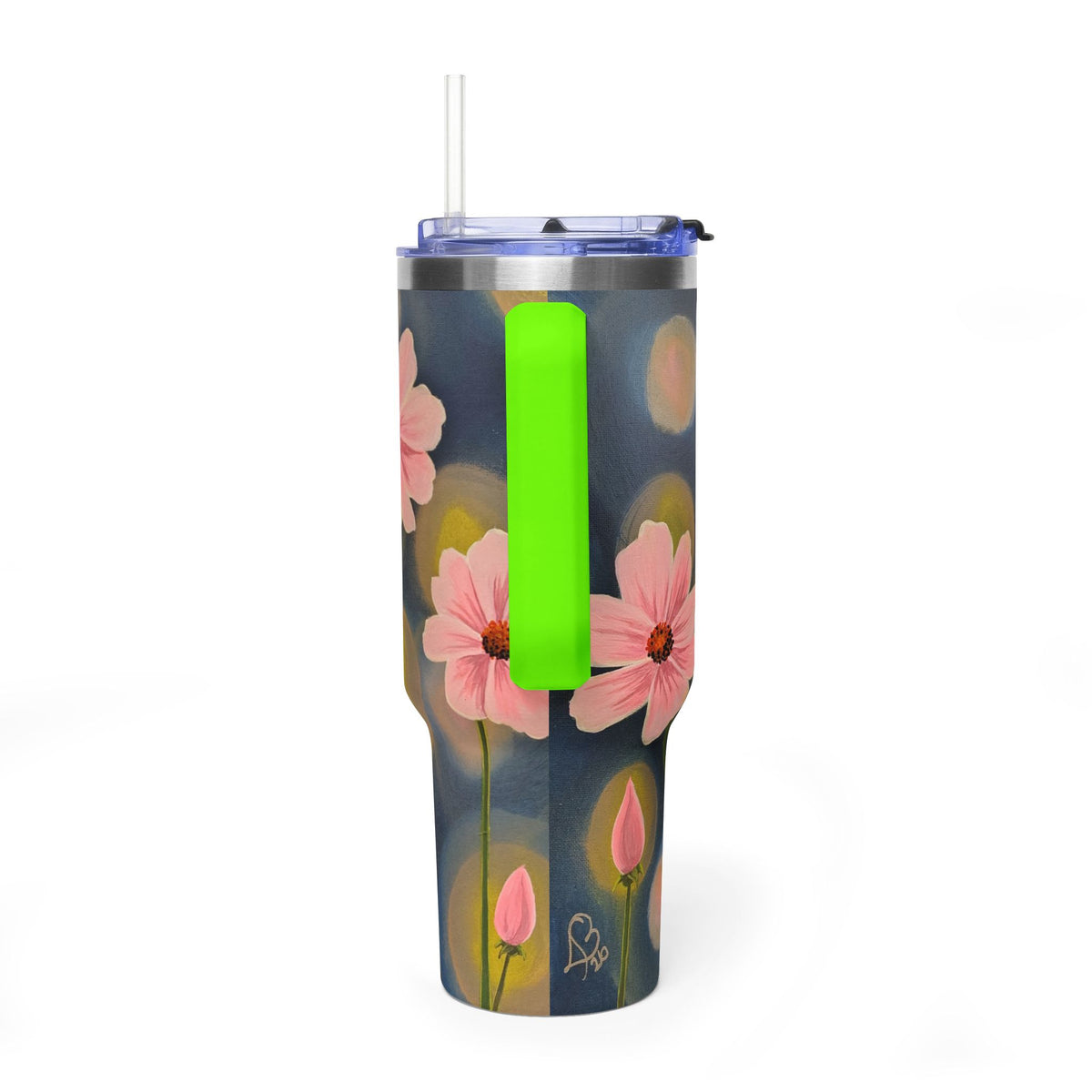 40oz Backlit Flowers Vacuum Tumbler