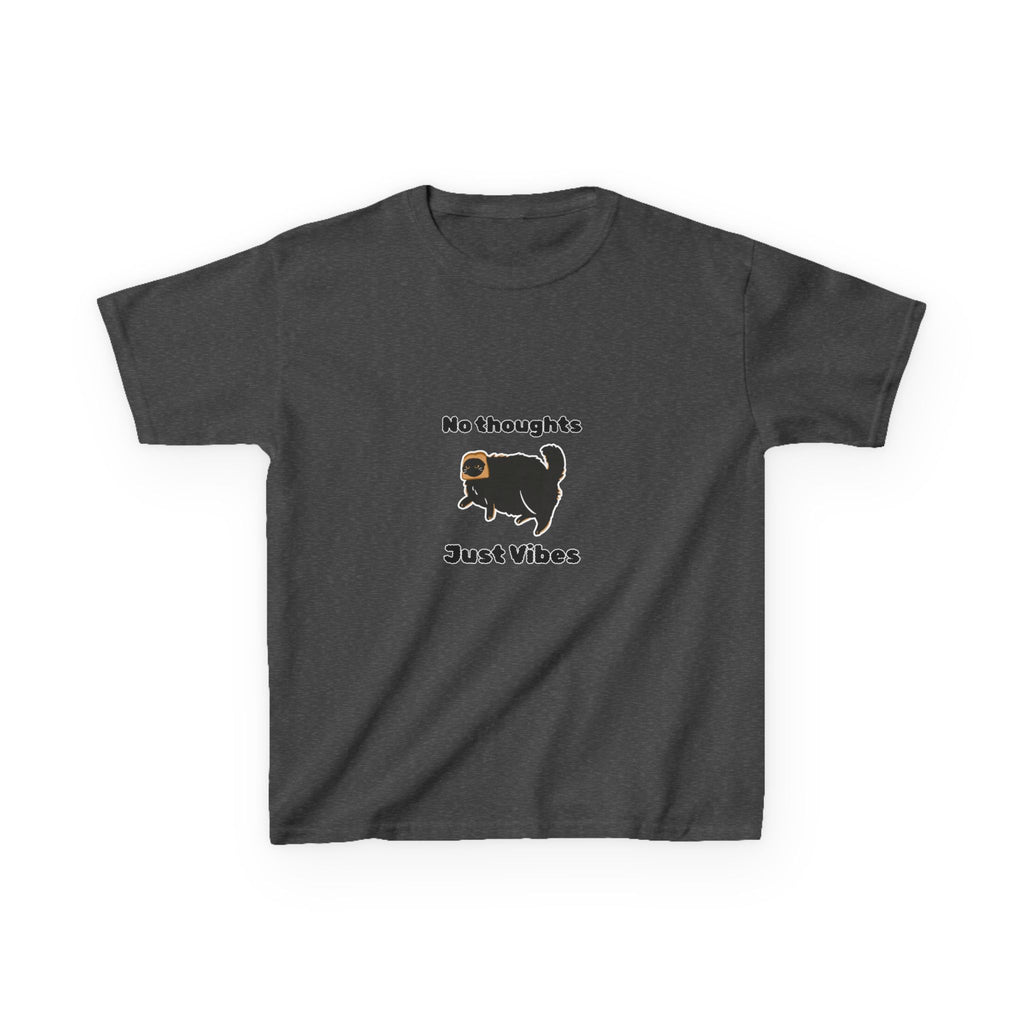 Youth 'No Thoughts Just Vibes' Cat Graphic Shirt