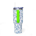 40oz Bigfoot Floral Vacuum Tumbler – Insulated Travel Mug with Straw
