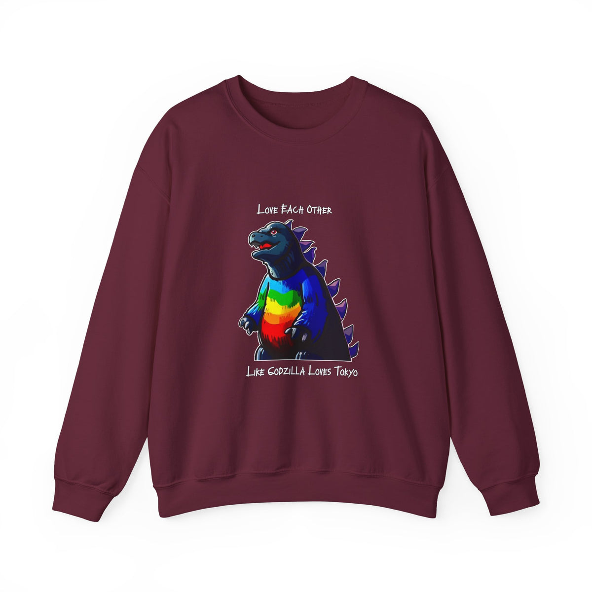 Godzilla Love Rainbow Crewneck Sweatshirt