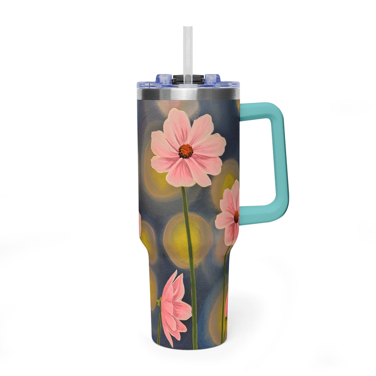 40oz Backlit Flowers Vacuum Tumbler