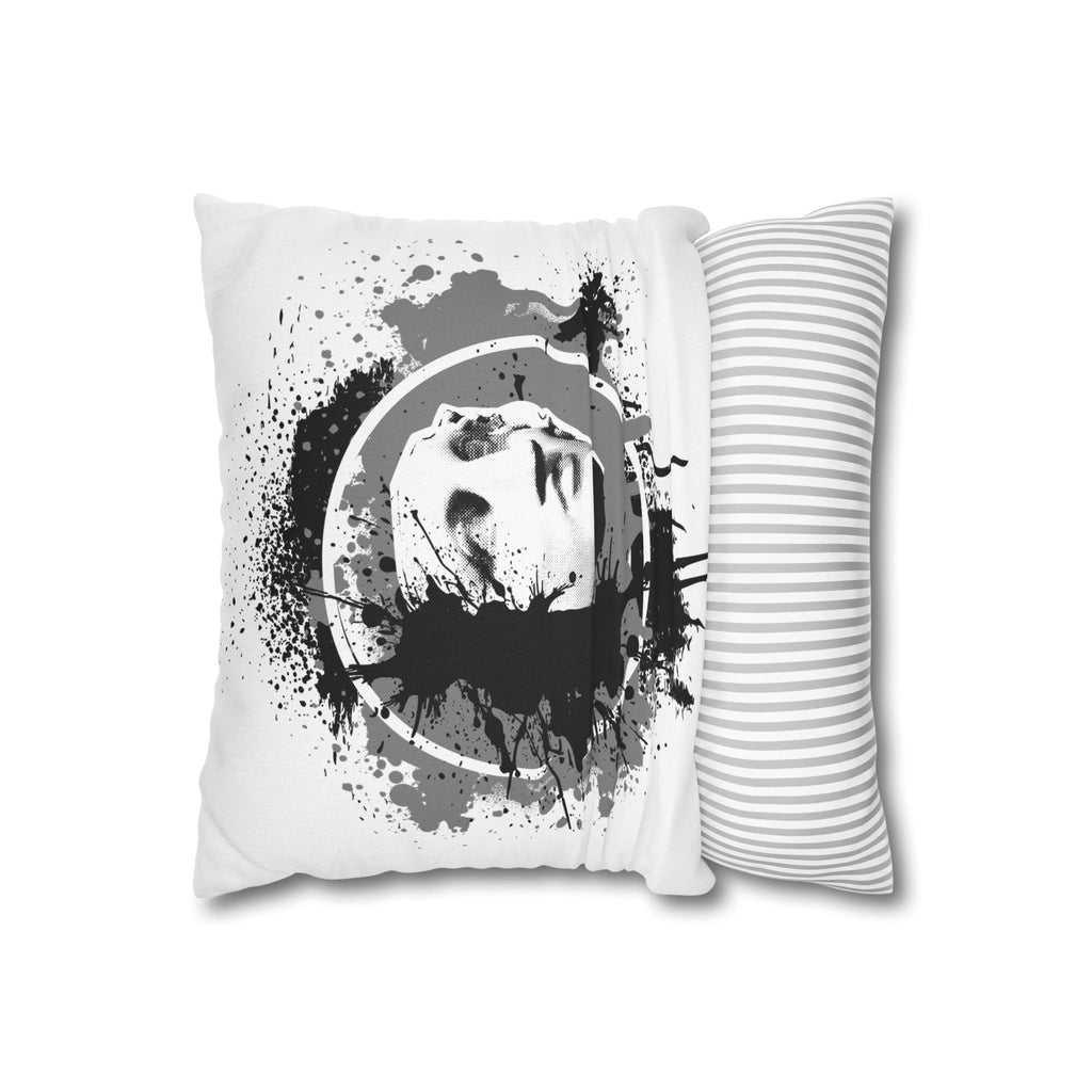 Statue Splash Art Pillow — Black Ink Splash Decorative Throw Pillow