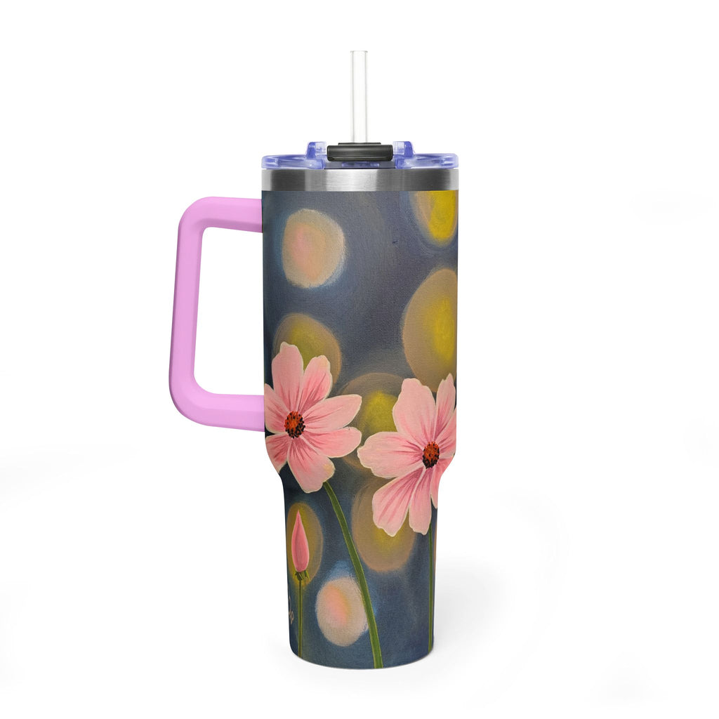 40oz Backlit Flowers Vacuum Tumbler