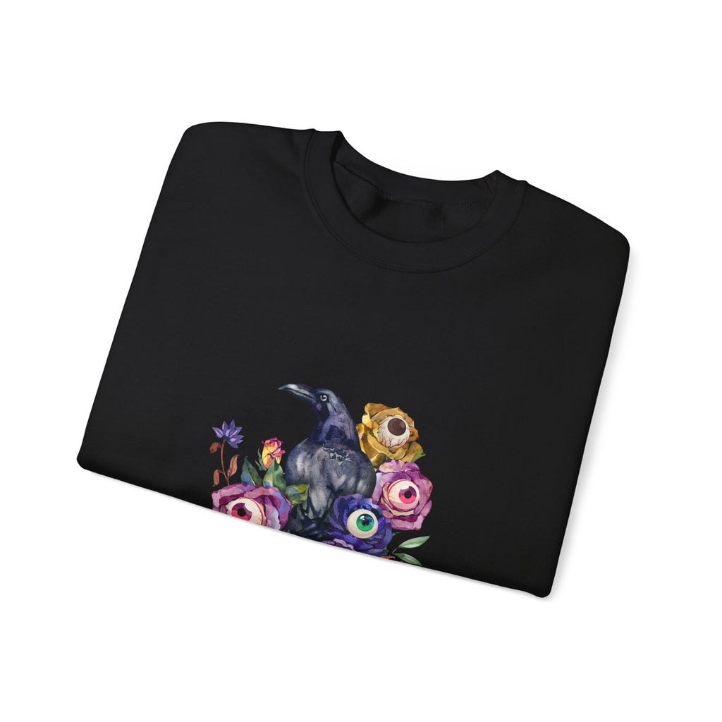 Surreal Raven & Wildflowers Crewneck Sweatshirt