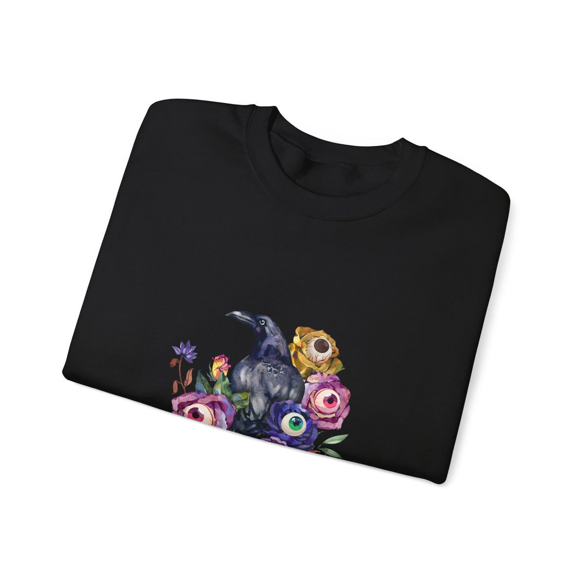 Surreal Raven & Wildflowers Crewneck Sweatshirt