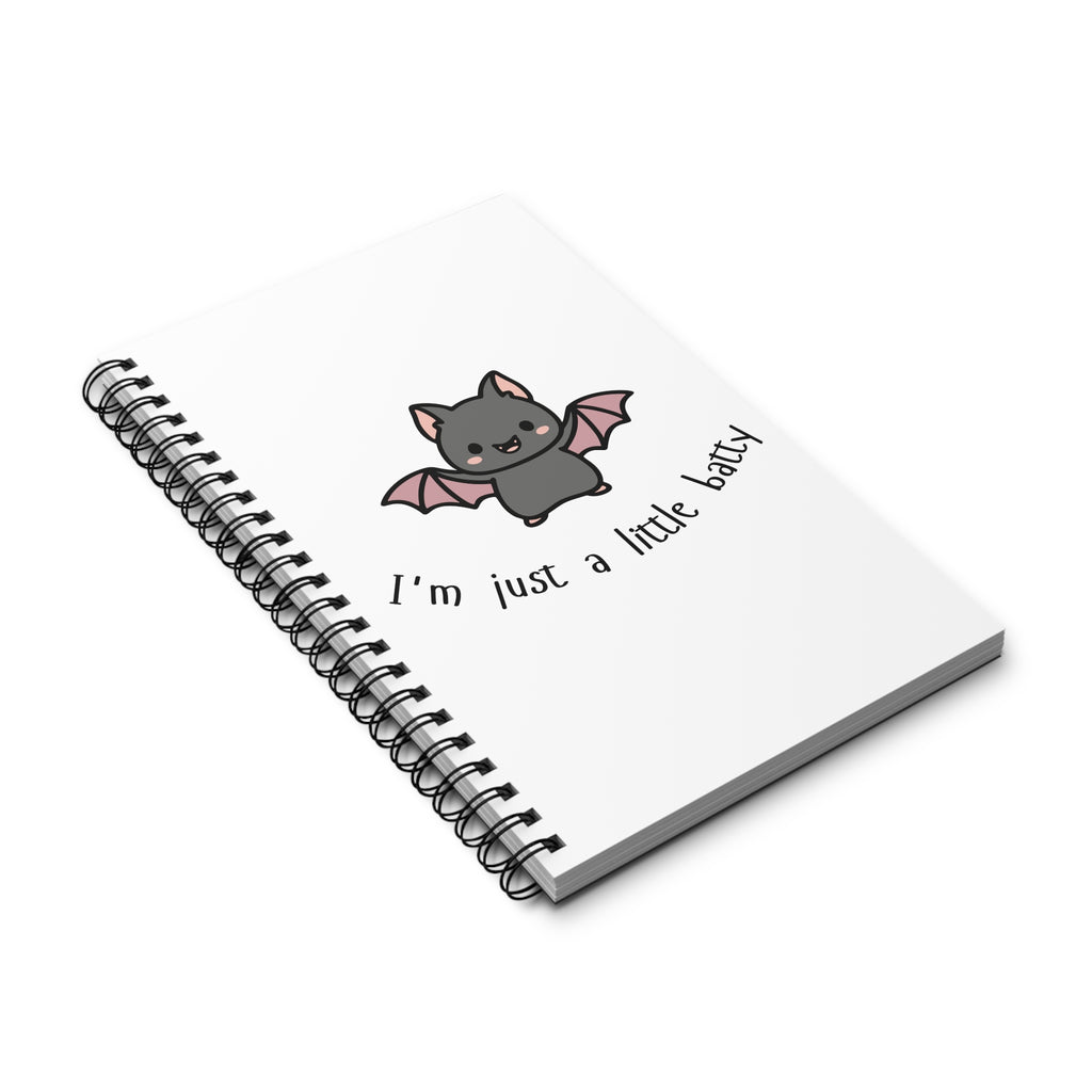 Kawaii 'I'm Just a Little Batty' Spiral Journal