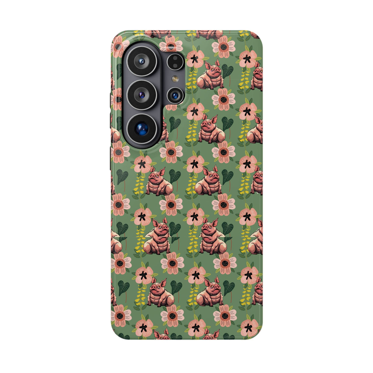 Floral Squonk Pattern Impact Phone Case — Protective iPhone Cover with Pink Flowers