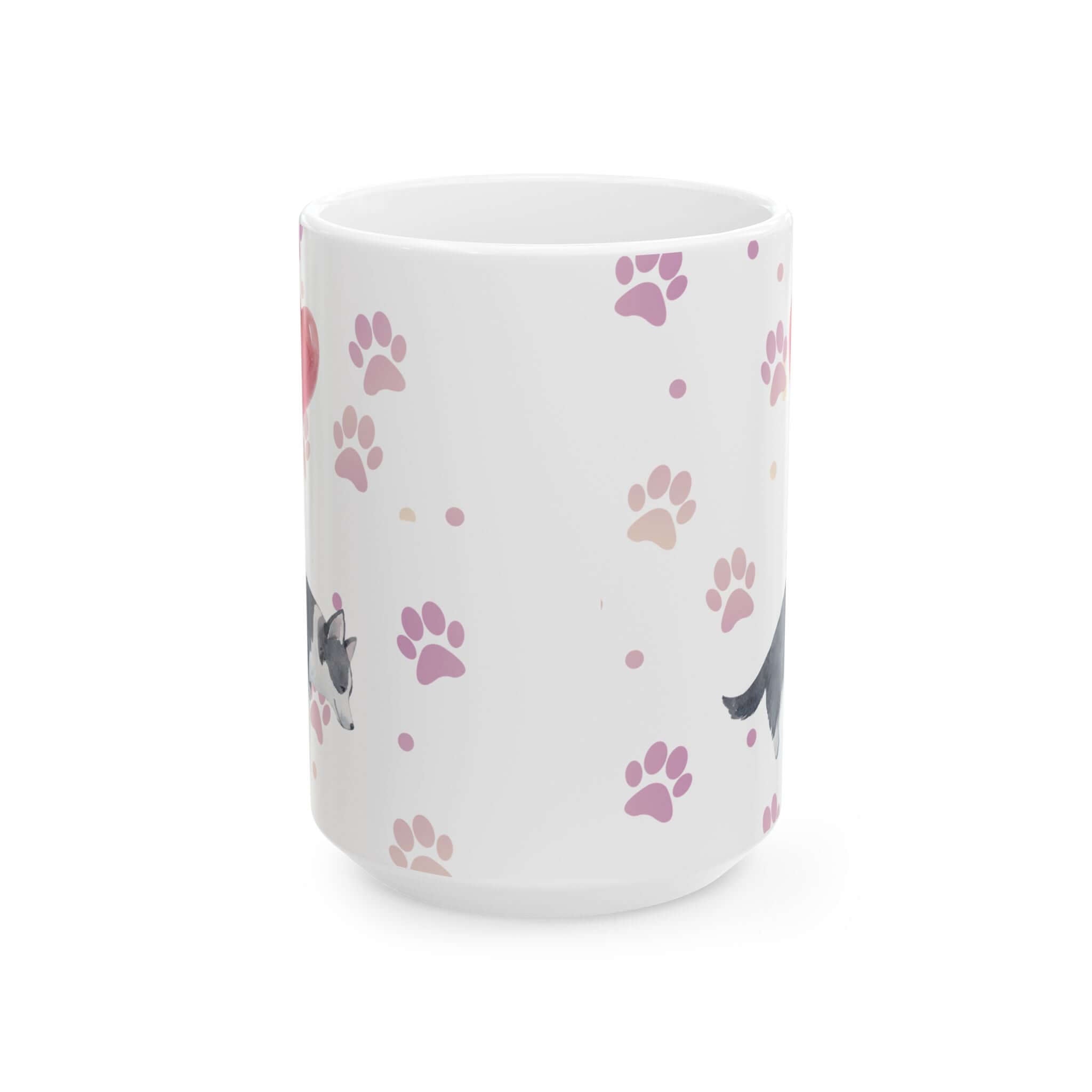 Corgi Balloon Paw Print Ceramic Coffee Cup (11oz, 15oz)