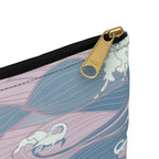 Nessie Waves Pattern Accessory Pouch — Pastel Ocean Waves Makeup Bag
