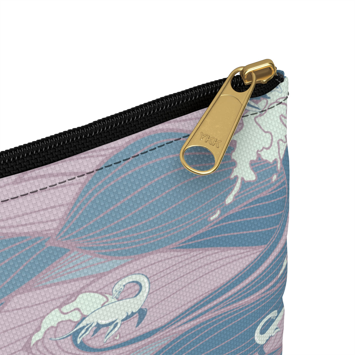 Nessie Waves Pattern Accessory Pouch — Pastel Ocean Waves Makeup Bag