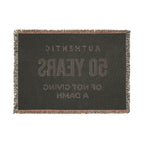 Personalized Woven Blanket — "Authentic 50 Years of Not Giving a Damn" Throw Blanket