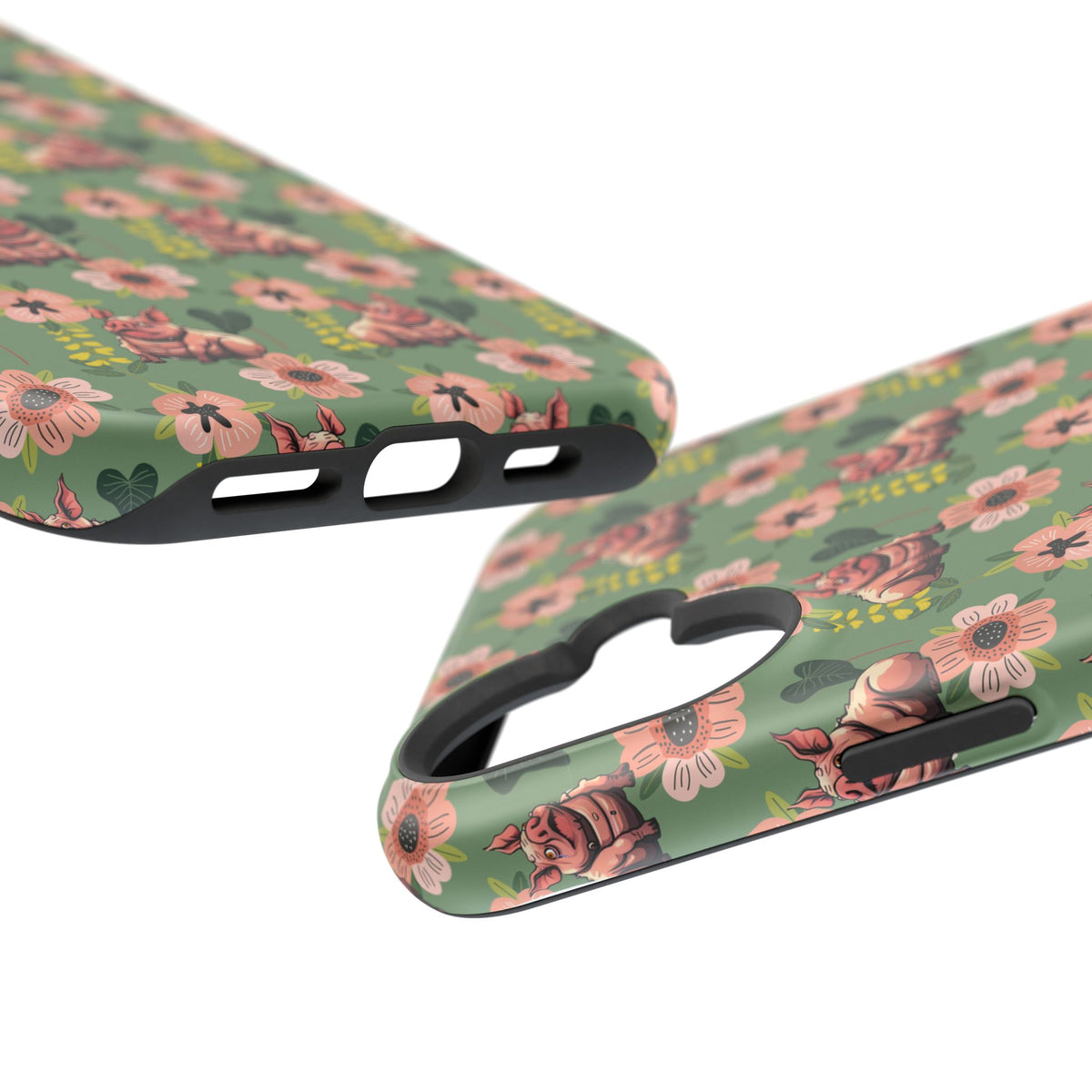Floral Squonk Pattern Impact Phone Case — Protective iPhone Cover with Pink Flowers