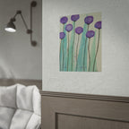 Rolled Poster - Purple Watercolor Floral Stems Art Print