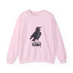 Crewneck Sweatshirt — Screaming Crow Graphic with "FUC AWF" Text