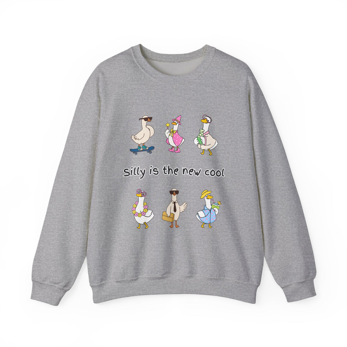 Silly Is The New Cool Sweatshirt — Cute Dancing Ducks Graphic Crewneck
