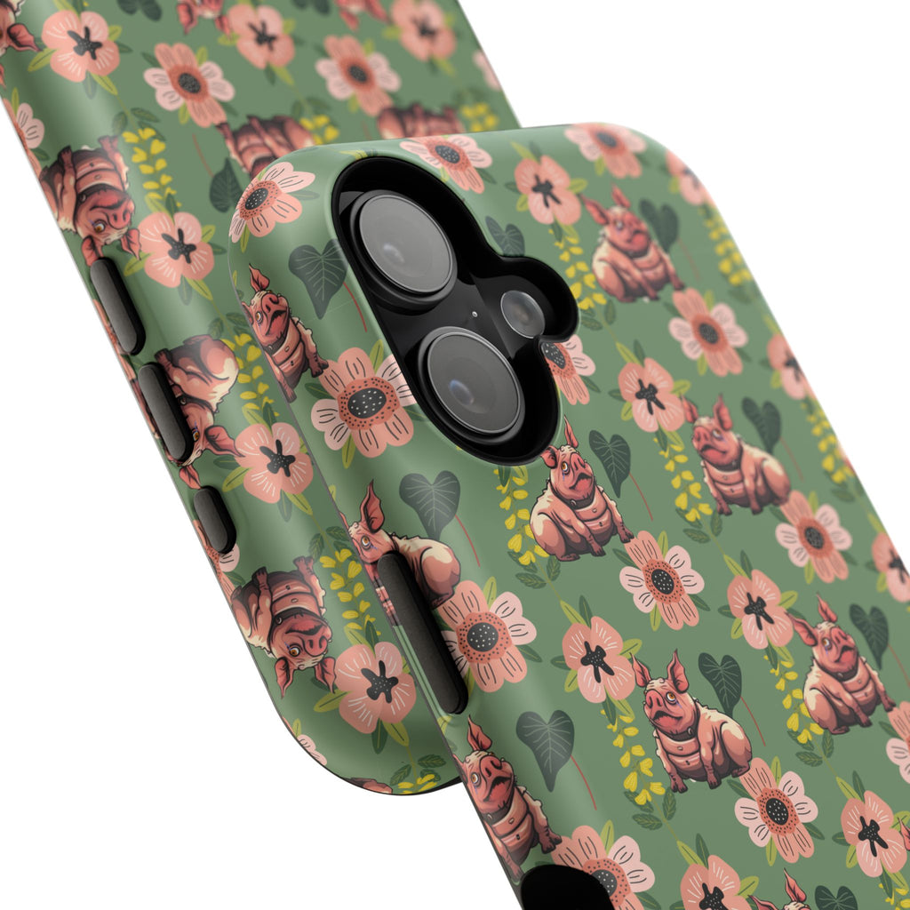 Floral Squonk Pattern Impact Phone Case — Protective iPhone Cover with Pink Flowers