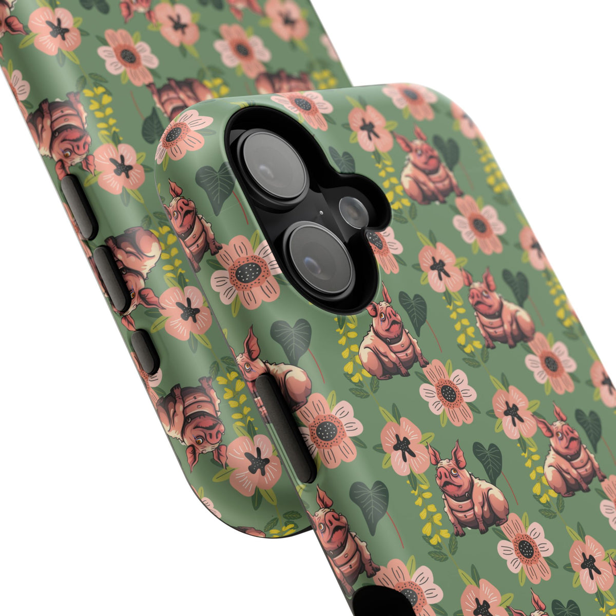 Floral Squonk Pattern Impact Phone Case — Protective iPhone Cover with Pink Flowers