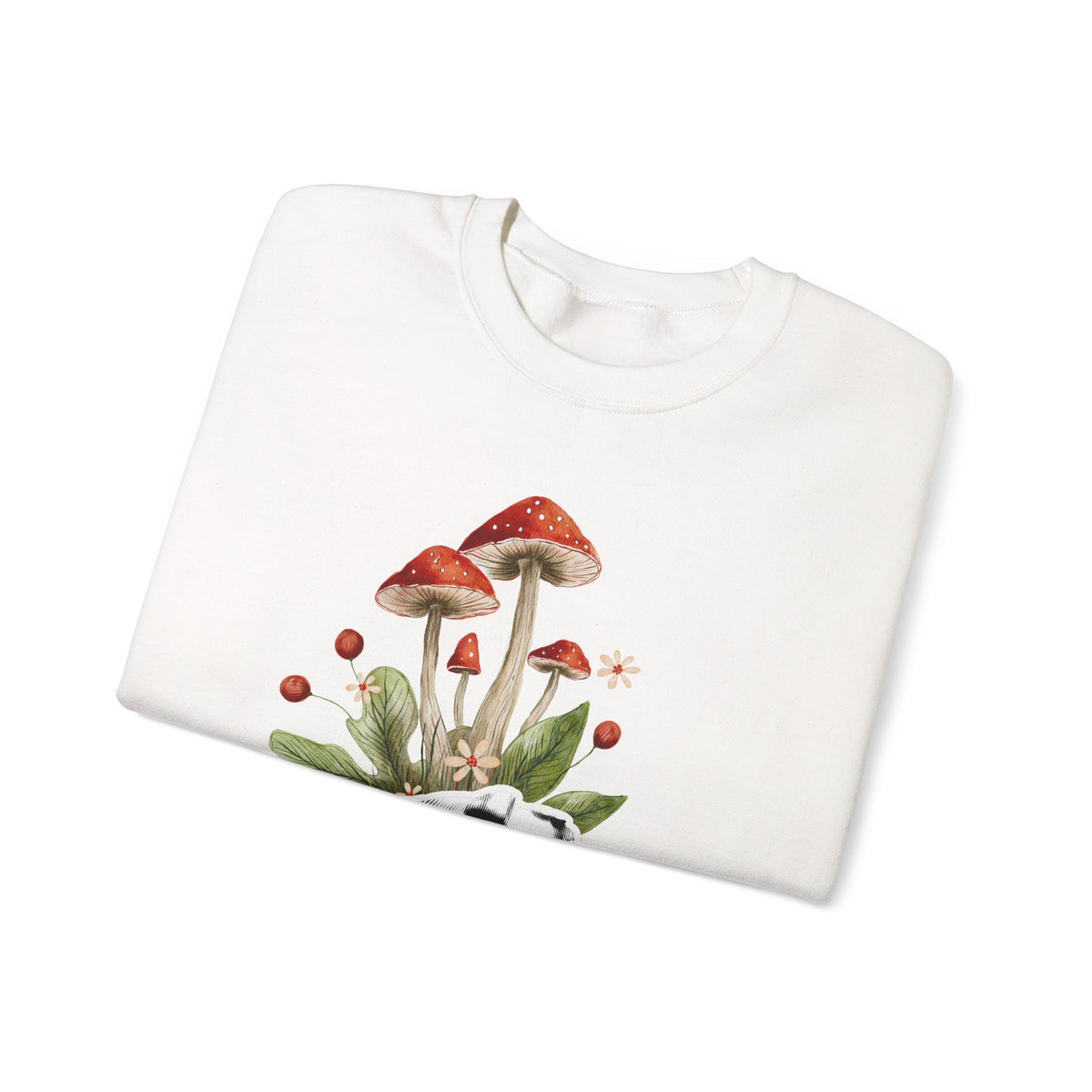Mushroom Head Art Sweatshirt — Surreal Botanical Crewneck