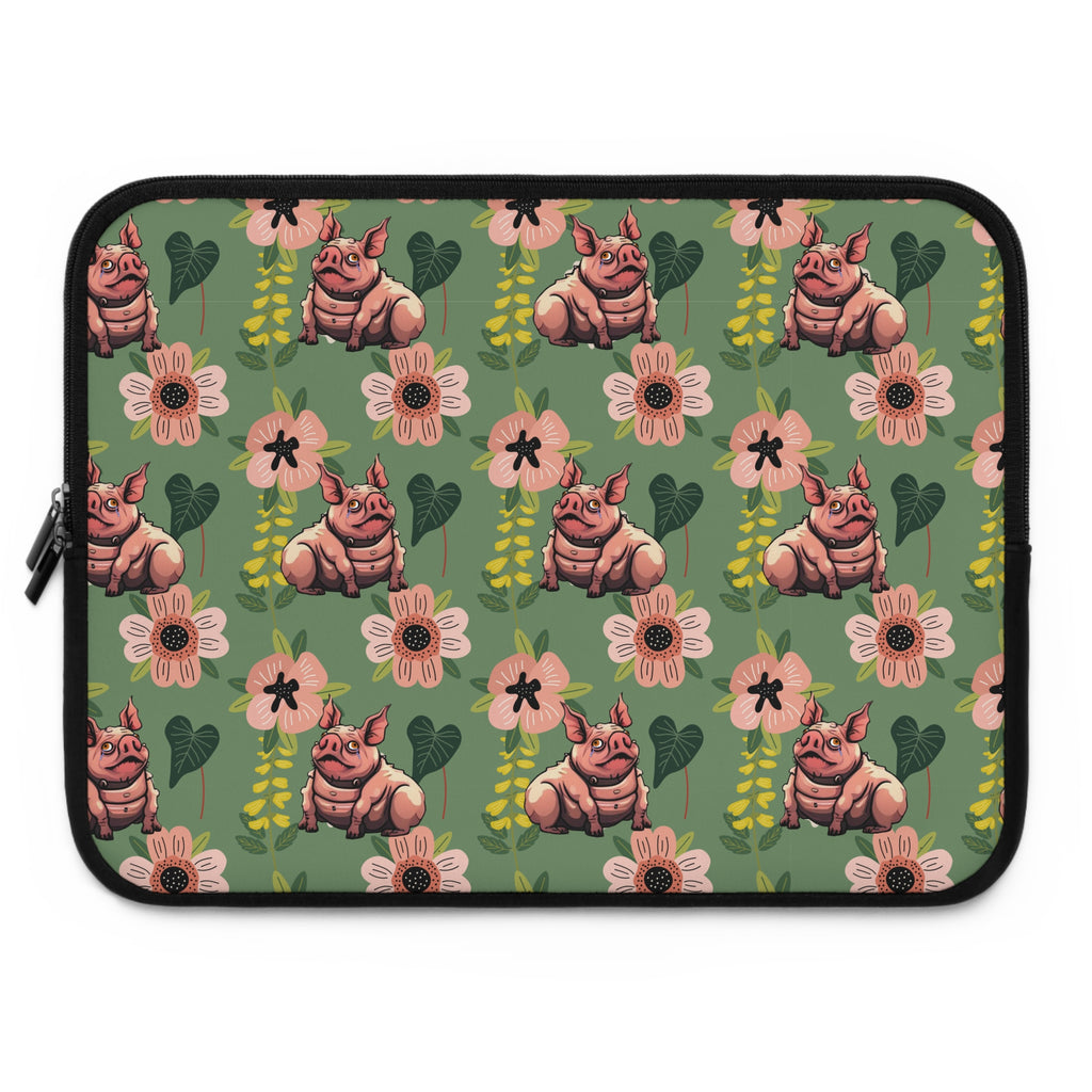 Laptop Sleeve — Green Garden & Squonk Pattern
