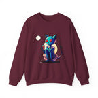 Alien Cat Crewneck Sweatshirt — Neon Cosmic Cat Graphic