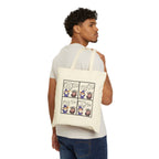 D&D Comic Panel Canvas Tote Bag — Cute Wizard Cartoon Grocery Book Bag