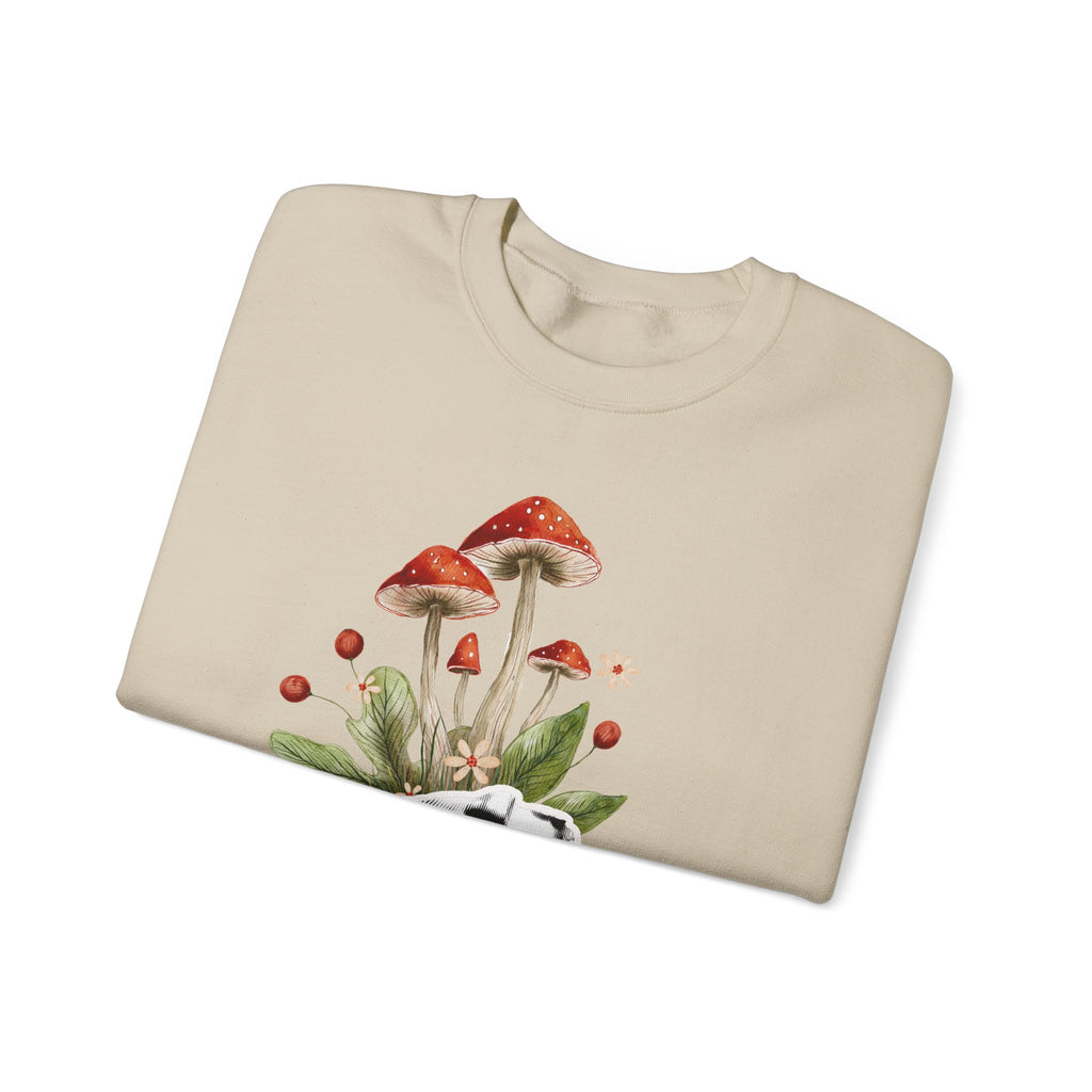 Mushroom Head Art Sweatshirt — Surreal Botanical Crewneck
