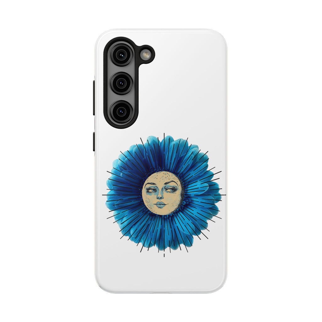 Tough Phone Case — Blue flower Face Protective Phone Cover